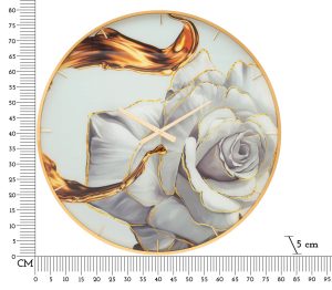 Ceas de perete, Rose, Mauro Ferretti, Ø80 cm, sticla/MDF/metal, multicolor - imagine 6