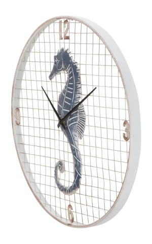 Ceas de perete Sea Horse, Mauro Ferretti, Ø 55.5 cm, fier, alb/albastru - imagine 4