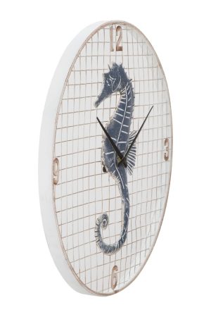 Ceas de perete Sea Horse, Mauro Ferretti, Ø 55.5 cm, fier, alb/albastru - imagine 5
