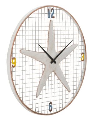 Ceas de perete Starfish, Mauro Ferretti, Ø 57 cm, fier, alb - imagine 3