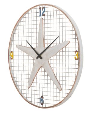 Ceas de perete Starfish, Mauro Ferretti, Ø 57 cm, fier, alb - imagine 4