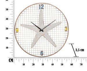 Ceas de perete Starfish, Mauro Ferretti, Ø 57 cm, fier, alb - imagine 8