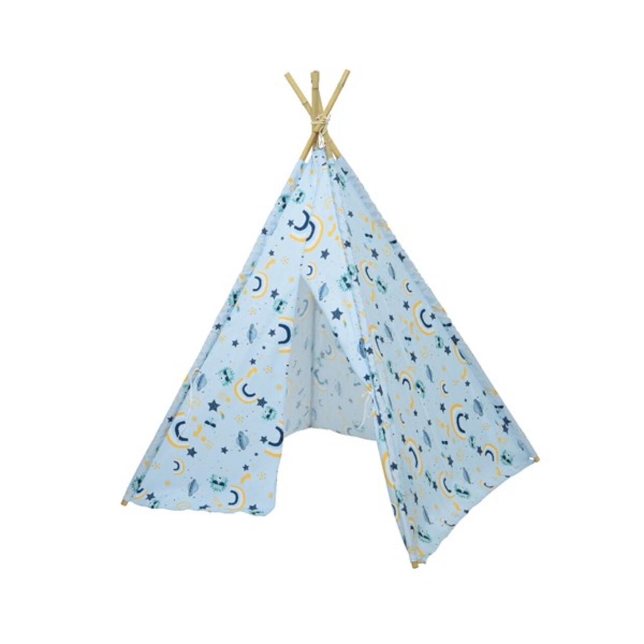 Cort de gradina pentru copii Rainbow, Decoris, 120x120x115 cm, bambus/poliester, albastru 1 Cort de gradina pentru copii Rainbow, Decoris, 120x120x115 cm, bambus/poliester, albastru