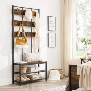 l cuier cu bancheta si pantofar vasagle 84 x 30 x 182 cm palotel maro antic 2.jpg