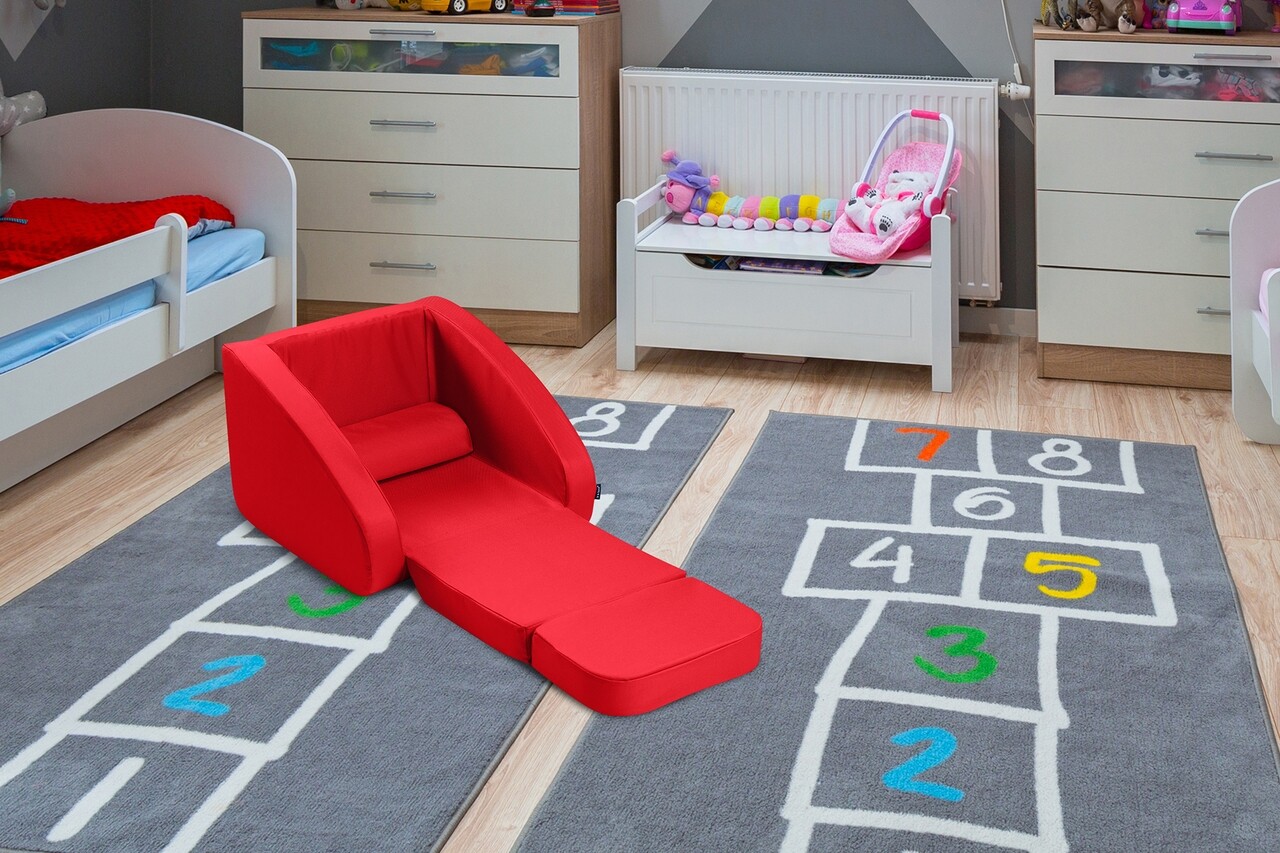 Fotoliu 3in1, copii, Rosu 6 Fotoliu 3in1, copii, Rosu - imagine 6