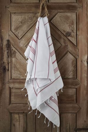 l fouta prosop de plaja dc acasa cizgili bumbac rosu 1.jpg