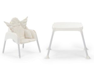 Scaun de masa pentru bebelusi, Angel, Plastic, Ecru - imagine 3