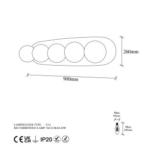 Aplica de perete, Fulgor, 942FLG1392, Metal, Auriu - imagine 5