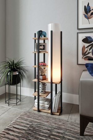 Lampadar, FullHouse, 390FLH2155, PAL, Negru / Alb / Natural - imagine 2