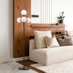 Lampadar, Fulgor, 942FLG1508, Metal, Negru / Antic / Alb - imagine 2