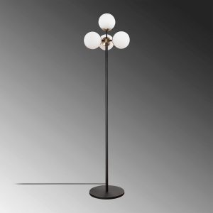 Lampadar, Fulgor, 942FLG1508, Metal, Negru / Antic / Alb - imagine 3