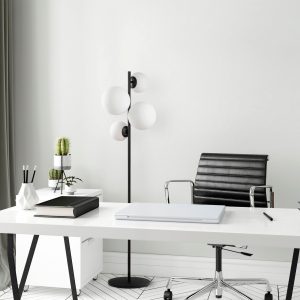 Lampadar, Fulgor, 942FLG1520, Metal, Alb/Negru - imagine 2