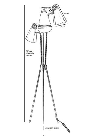 Lampadar, Luin, 534LUN4174, Metal, Negru - imagine 4