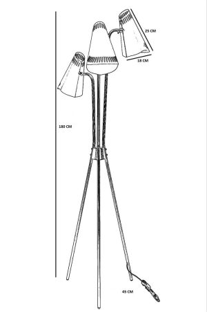 Lampadar, Luin, 534LUN4174, Metal, Negru - imagine 5