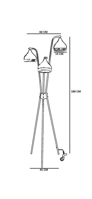 Lampadar, Luin, 534LUN4175, Metal, Negru - imagine 4