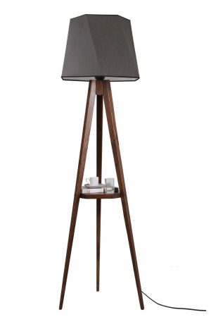 Lampadar, Luin, 534LUN3262, Lemn, Gri închis/Maro - imagine 2