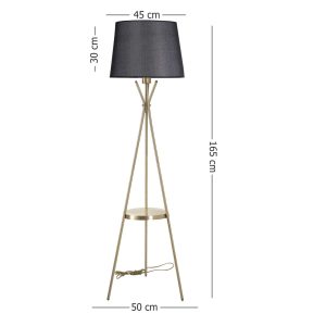 Lampadar, Luin, 534LUN3690, Metal, Negru - imagine 4