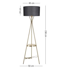 Lampadar, Luin, 534LUN3689, Metal, Negru - imagine 4