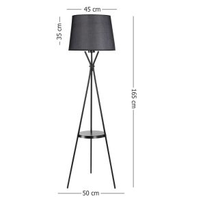 Lampadar, Luin, 534LUN3716, Metal, Negru - imagine 4