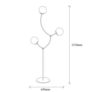 Lampadar, Tatum, 584TTM1502, Fier, Alb/Negru - imagine 3