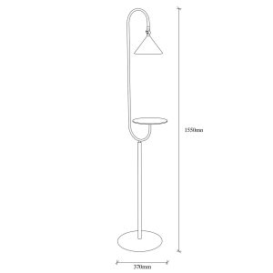 Lampadar, Tatum, 584TTM1504, Fier, Negru/Auriu - imagine 3