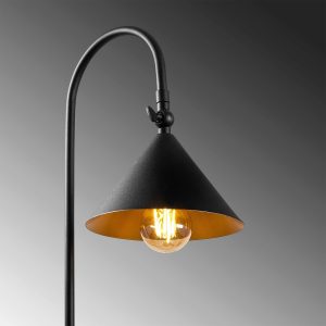 Lampadar, Tatum, 584TTM1504, Fier, Negru/Auriu - imagine 5