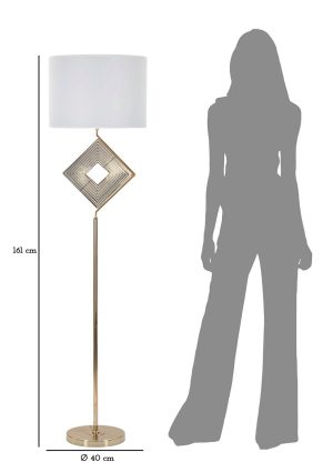 Lampadar Move, Mauro Ferretti, Ø40 x 161 cm, 1 x E27, 40W, fier/textil, auriu/alb - imagine 6