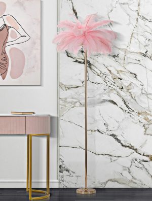 Lampadar Palm Pink, Mauro Ferretti, Ø55 x 160 cm, 3 x E14, 40W, fier, roz/auriu - imagine 6