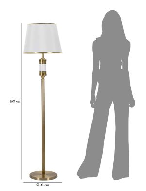 Lampadar Whity, Mauro Ferretti, Ø41 x 160 cm, 1 x E27, 40W, fier/textil, auriu/alb - imagine 5