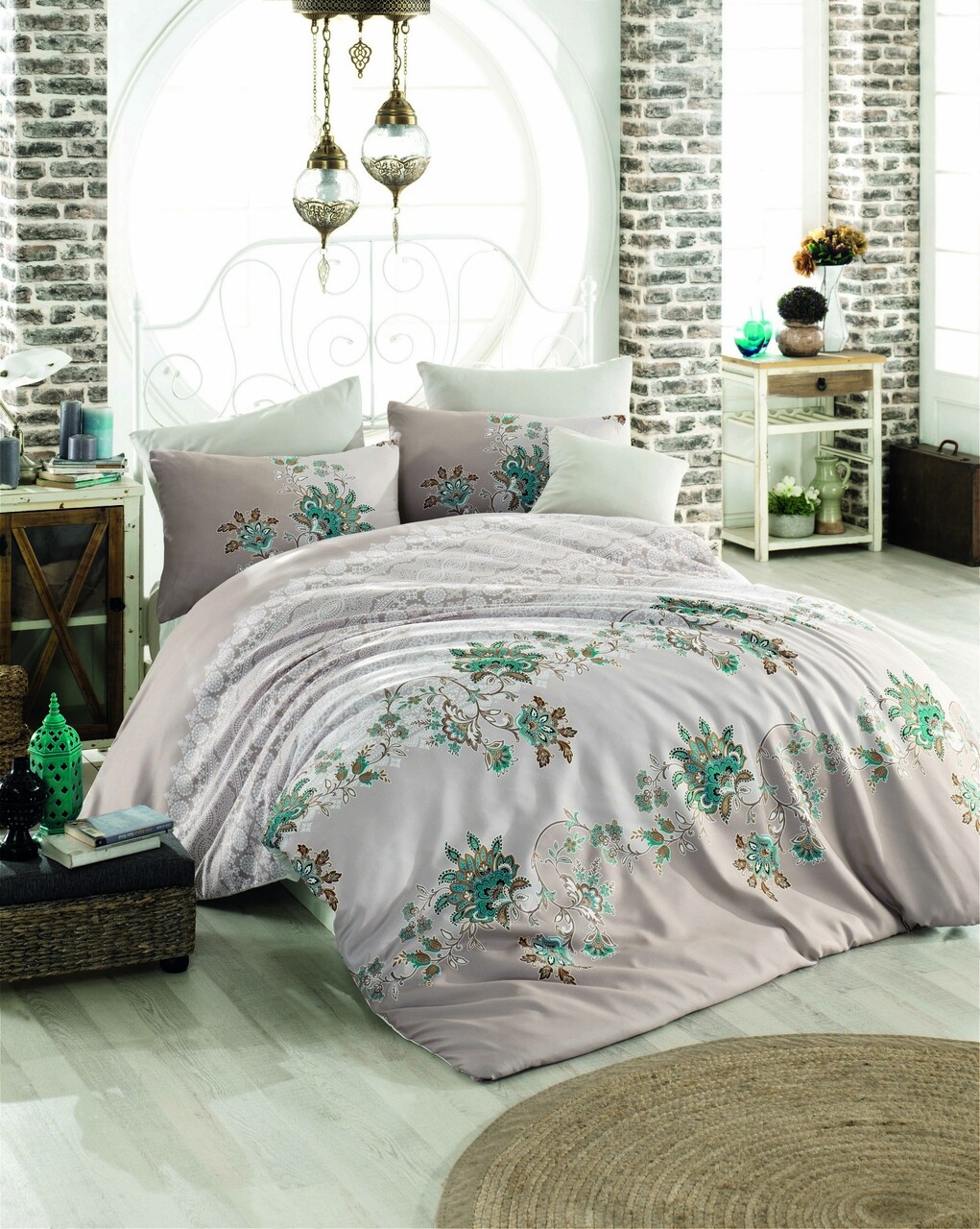 Lenjerie de pat dubla Azra, Pearl Home, 4 piese, 220x240 cm, bumbac ranforce, maro 1 l lenjerie de pat dubla azra pearl home 4 piese 220x240 cm bumbac ranforce maro.jpg