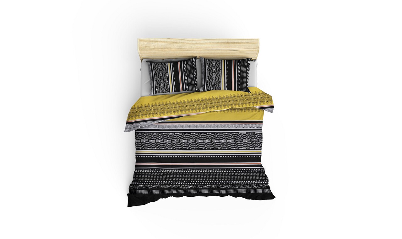 Lenjerie de pat dubla King Quilt (EU) Formas - Yellow, Mijolnir, 3 piese, 240x220 cm, bumbac ranforce, multicolor 2 l lenjerie de pat dubla king quilt eu formas yellow mijolnir 3 piese 240x220 cm bumbac ranforce multicolor 1.jpg