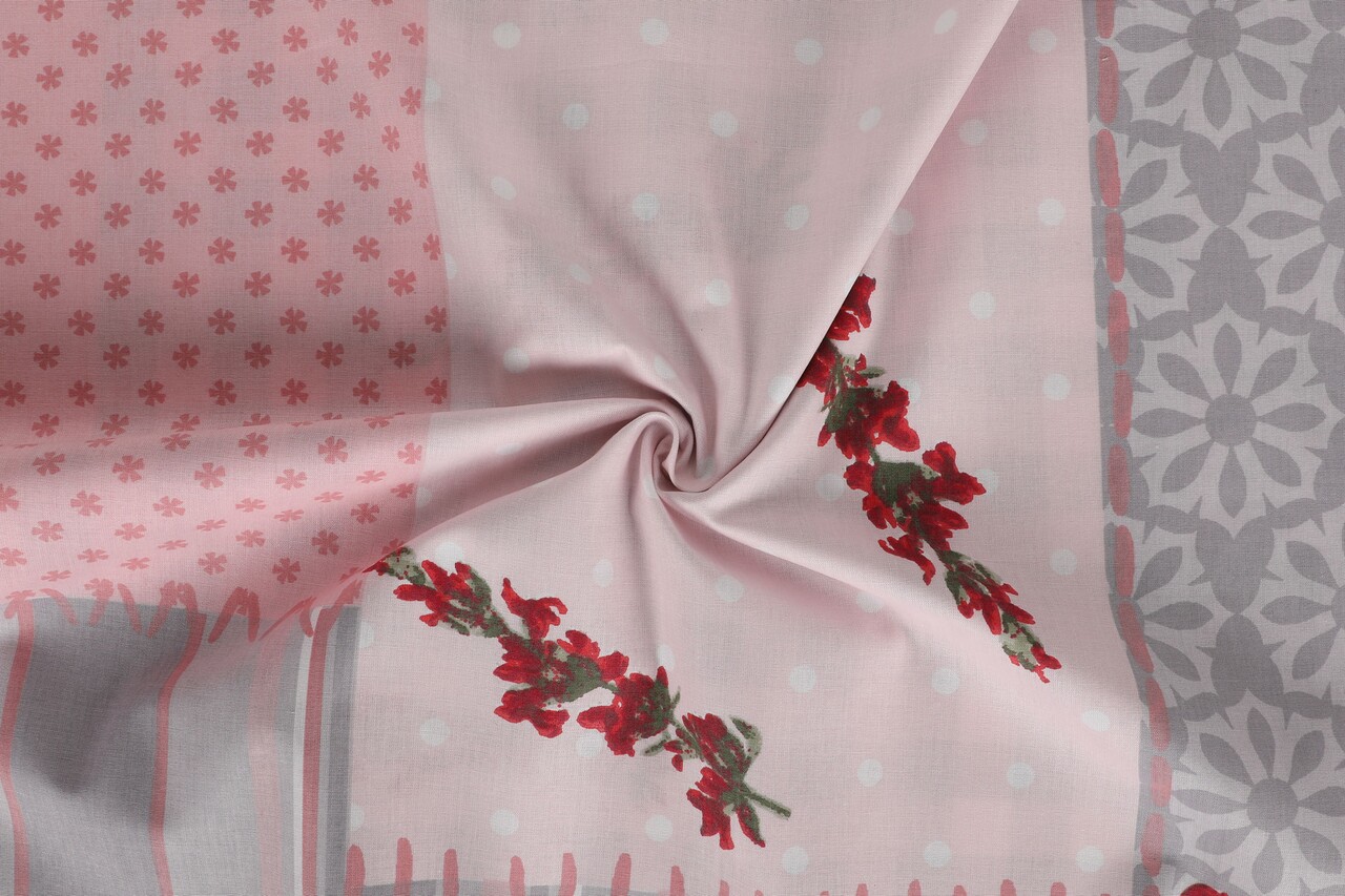 Lenjerie de pat dubla King Quilt(FR) Burçak - Powder, Victoria, 3 piese, 240x220 cm, bumbac ranforce, roz 5 l lenjerie de pat dubla king quiltfr burak powder victoria 3 piese 240x220 cm bumbac ranforce roz 4.jpg