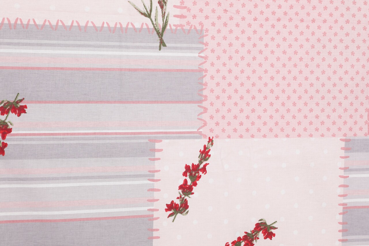 Lenjerie de pat dubla King Quilt(FR) Burçak - Powder, Victoria, 3 piese, 240x220 cm, bumbac ranforce, roz 6 l lenjerie de pat dubla king quiltfr burak powder victoria 3 piese 240x220 cm bumbac ranforce roz 5.jpg