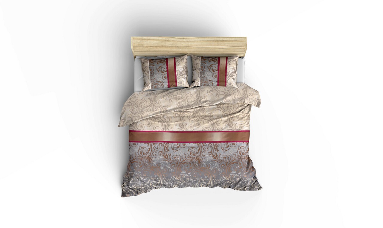 Lenjerie de pat dubla king size, Victoria, Basilisk 121VCT42495, 3 piese, amestec bumbac, multicolor 2 l lenjerie de pat dubla king size victoria basilisk 121vct42495 3 piese amestec bumbac multicolor 1.jpg