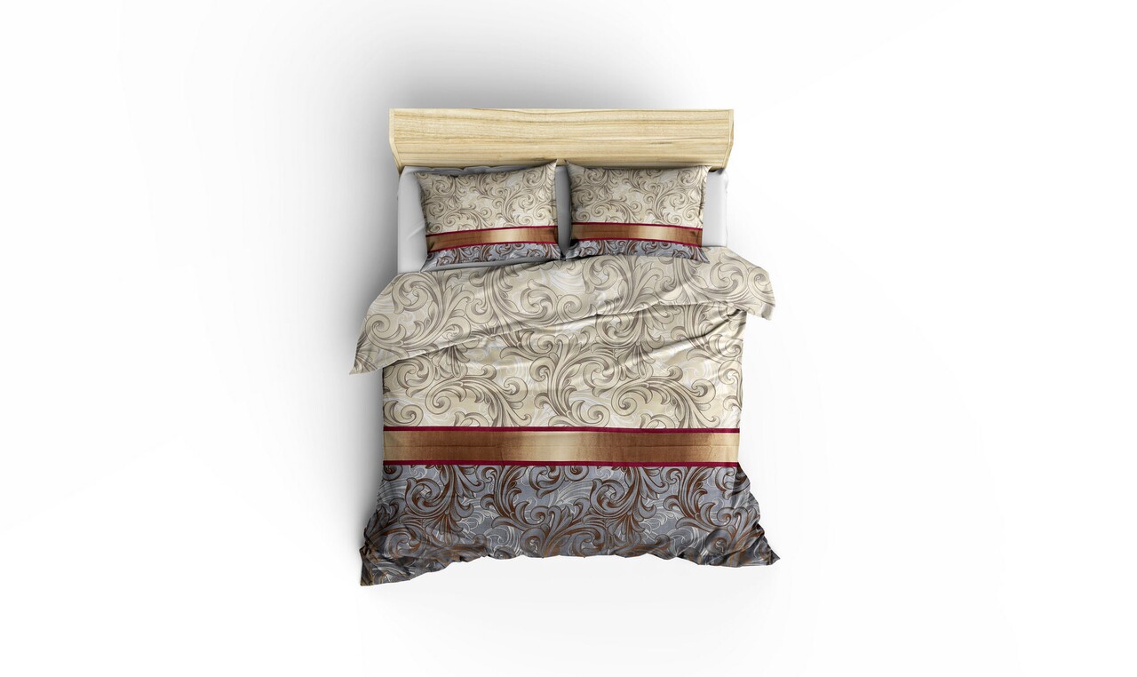 Lenjerie de pat dubla king size, Victoria, Basilisk 121VCT52495, 3 piese, amestec bumbac, multicolor 4 l lenjerie de pat dubla king size victoria basilisk 121vct52495 3 piese amestec bumbac multicolor 3.jpg