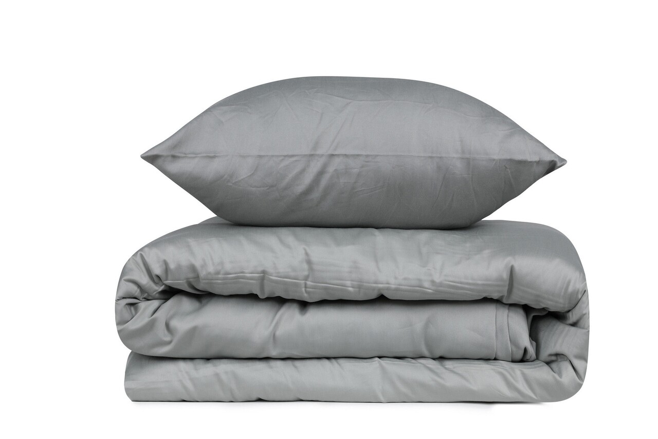 Lenjerie de pat pentru o persoana, Patik, 110BHR08232, 2 piese, bumbac satinat, gri inchis 2 l lenjerie de pat pentru o persoana patik 110bhr08232 2 piese bumbac satinat gri inchis 1.jpg