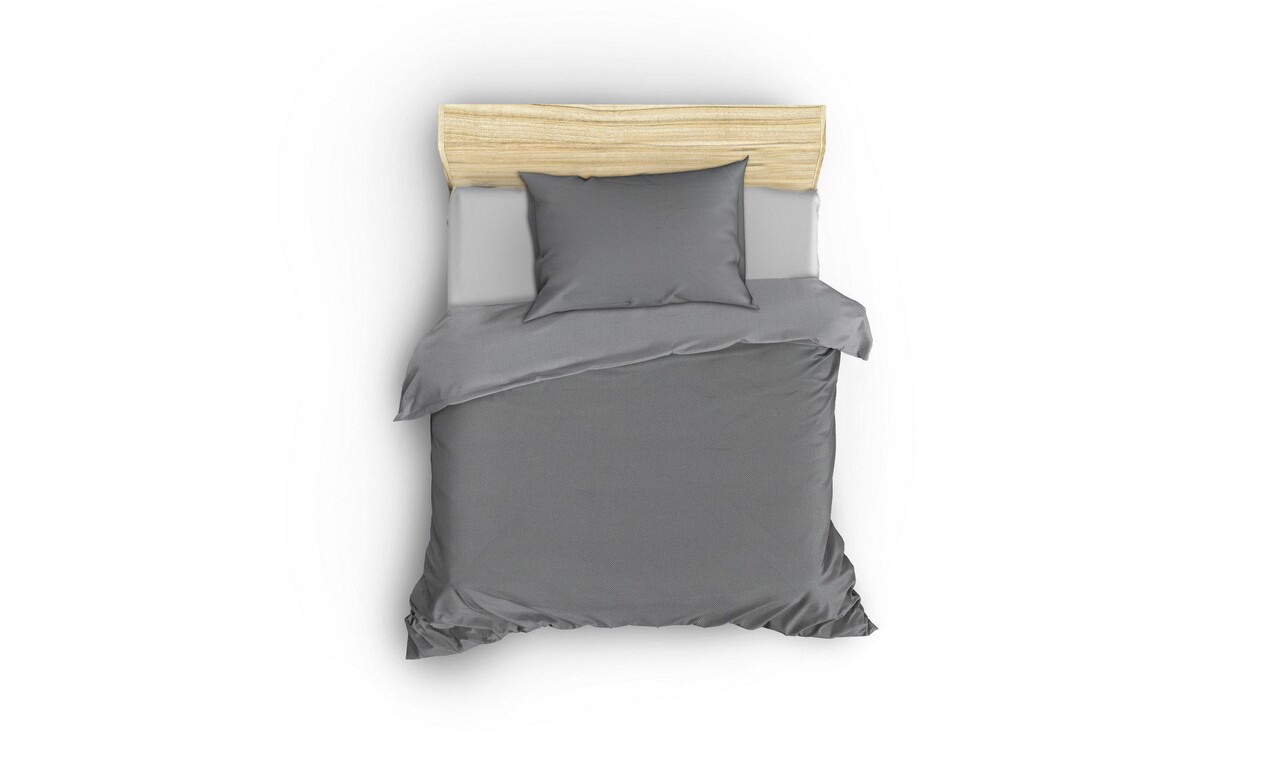 Lenjerie de pat pentru o persoana, Patik, 110BHR08232, 2 piese, bumbac satinat, gri inchis 3 l lenjerie de pat pentru o persoana patik 110bhr08232 2 piese bumbac satinat gri inchis 2.jpg