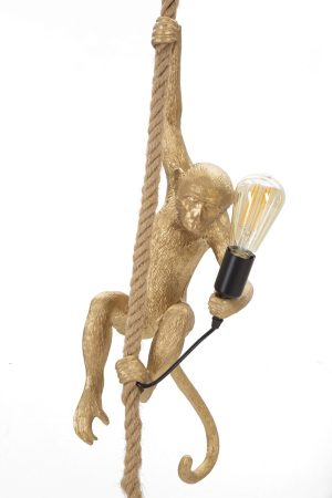 Lustra Monkey, Mauro Ferretti, Ø27 x 60 cm, 1 x E27, 20W, polirasina, auriu - imagine 2