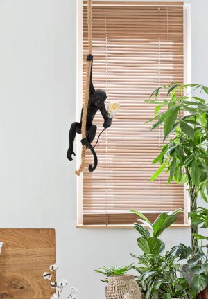 Lustra Monkey, Mauro Ferretti, Ø27 x 60 cm, 1 x E27, 20W, polirasina, negru - imagine 6