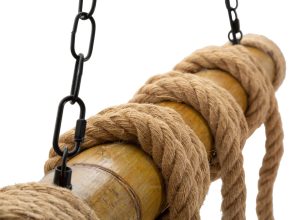 Lustra Rope, Mauro Ferretti, 80 x 15 x 120 cm, 6 x E27, 20W, bambus/sfoara, maro - imagine 2