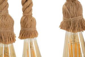 Lustra Rope, Mauro Ferretti, 80 x 15 x 120 cm, 6 x E27, 20W, bambus/sfoara, maro - imagine 4