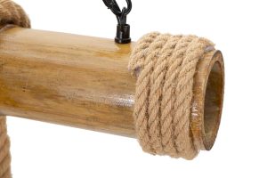 Lustra Rope, Mauro Ferretti, 80 x 15 x 120 cm, 6 x E27, 20W, bambus/sfoara, maro - imagine 5