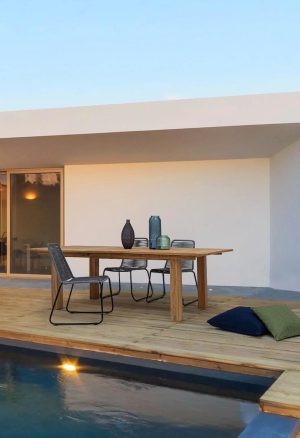 Masa extensibila pentru gradina/terasa Maryland, Bizzotto, 180/240 x 100 x 77.5 cm, lemn de tec/otel - imagine 9