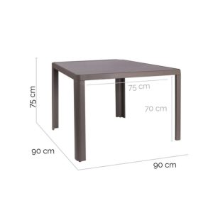 Masa pentru gradina Stella, 90 x 90 x 75 cm, aluminiu, gri - imagine 3