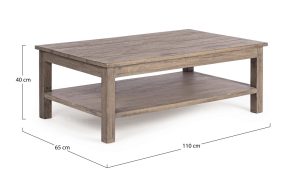 Masuta de cafea pentru gradina Brasilia, Bizzotto, 110 x 65 x 40 cm, lemn de mango - imagine 2