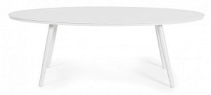 Masuta de cafea pentru gradina/terasa Space, Bizzotto, 119 x 58 x 40.5 cm, aluminiu, alb - imagine 2