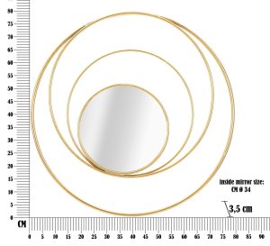 Oglinda de perete Arc Glam, Mauro Ferretti, Ø 80 cm, fier, auriu - imagine 6