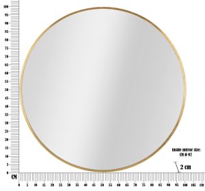 Oglinda de perete Elegant Glam, Mauro Ferretti, Ø 100 cm, fier, auriu - imagine 5