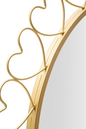 Oglinda de perete Hearts, Mauro Ferretti, Ø 80 cm, fier/MDF, auriu - imagine 3