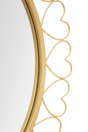 Oglinda de perete Hearts, Mauro Ferretti, Ø 80 cm, fier/MDF, auriu - imagine 5